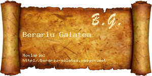 Berariu Galatea névjegykártya